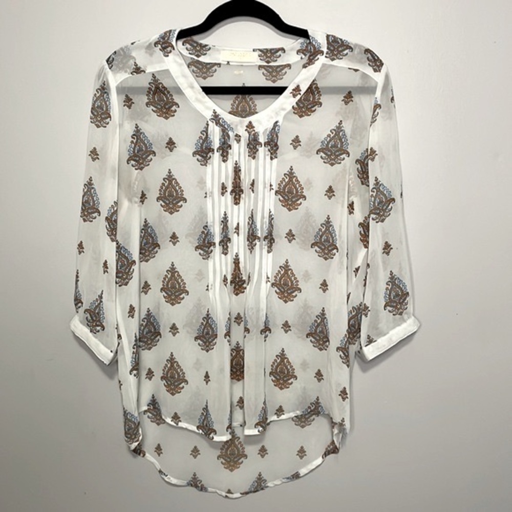 VIV L’EROÁ sheer 3/4 length sleeves top